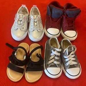 Bundle of size 7 toddler shoes. Converse and cat &jack